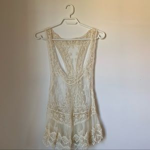 Urban outfitters lace tank top white